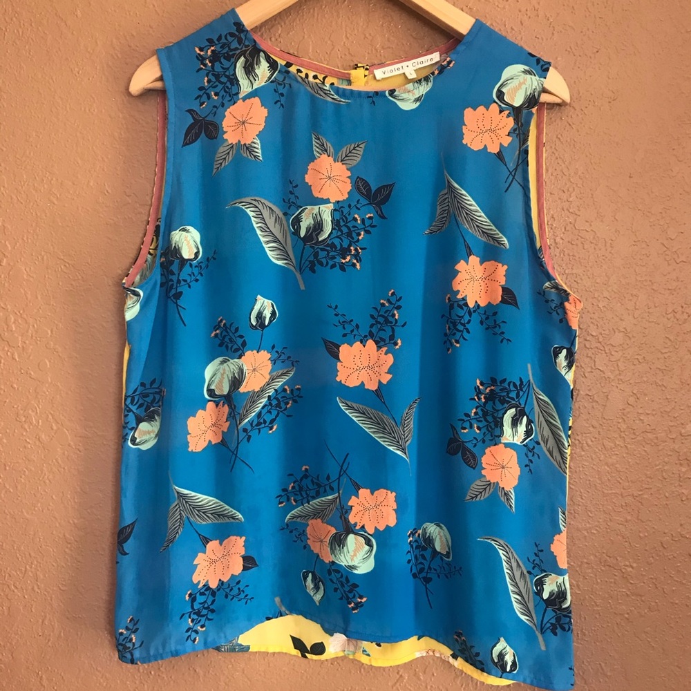 😍 Violet + Claire Floral print Tank Top L 😍
